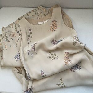 Max Studio - Beige Floral Late 90s Maxi Dress - Medium